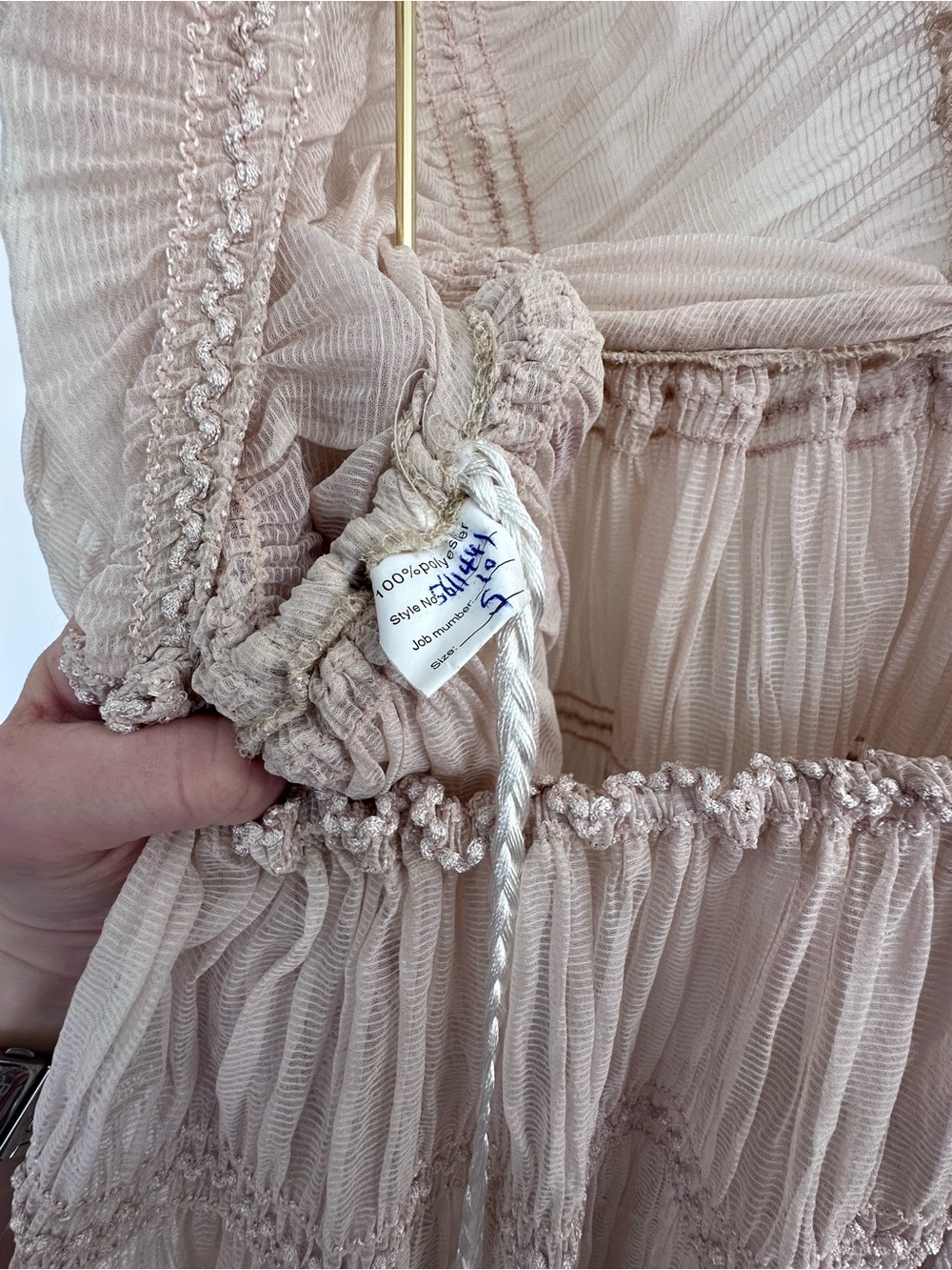 YEWEN Maternity Bohemian Maternity or Wedding Dress in Blush Fits Size S-L - Picture 14 of 16